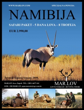 Namibija - Safari paket - 5 dana lova 8 trofeja