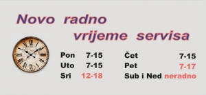 Iz puškarstva Rusan - Mikron d.o.o. javljaju da je promijenjeno radno vrijeme servisa