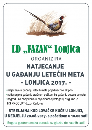 LD &#039;&#039;FAZAN&#039;&#039; Lonjica organizira natjecanje u gađanju letećih meta